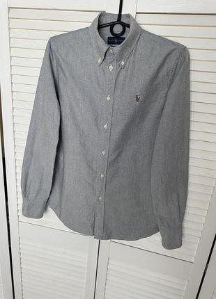 Сорочка чоловіча ralph lauren сіра s бавовна oxford