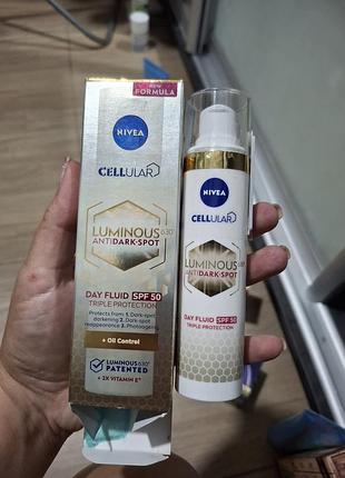 Дневной флюид для лица nivea luminous 630 spf 50, 40 мл 4