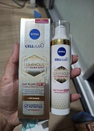 Дневной флюид для лица nivea luminous 630 spf 50, 40 мл 2