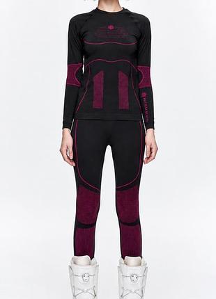 Жіноча термобілизна зимова тепла анатомічна high experience black/pink