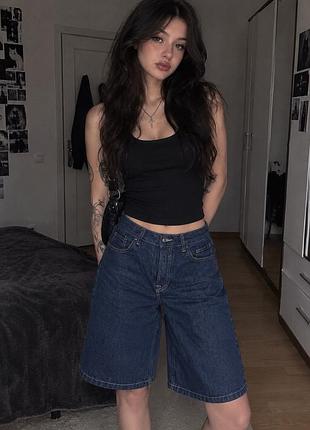 Шорти жіночі pull&bear baggy джинсові сині