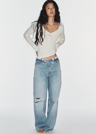 Джинси жіночі відгорнутий пояс zara new