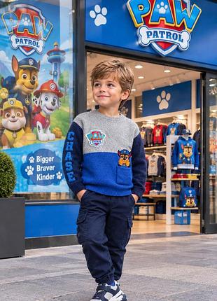 Теплий в'язаний дитячий светр на хлопчика  4-5 років щенячий патруль paw patrol