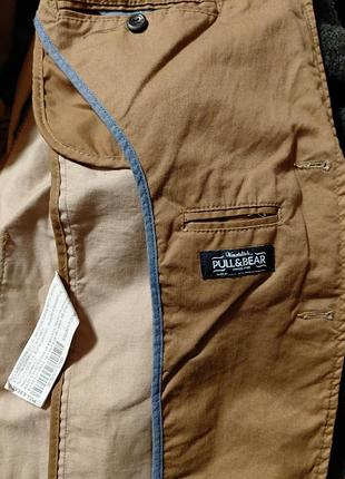 Мужской оригинальный пиджак pull &amp; bear p.m 65% коттон 35% полиэстер 7
