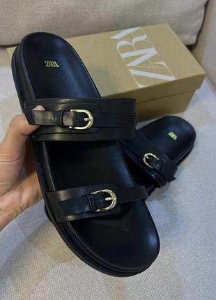 Шльопанці жіночі zara чорні розмір 40, купувала за 1500, вдягнула 2 рази