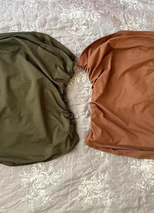 Жіночий топ-бандо shein curve, 2 шт, хакі та коричневий, розмір xl
