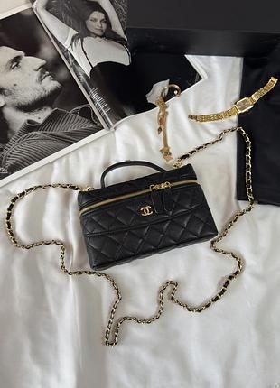 Chanel vanity case black/gold 20 х 12 х 6 см