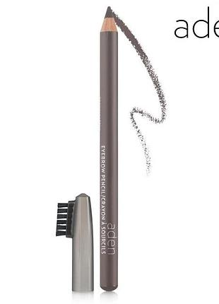 Карандаш для бровей со щеткой aden eyebrow pencil grey серый