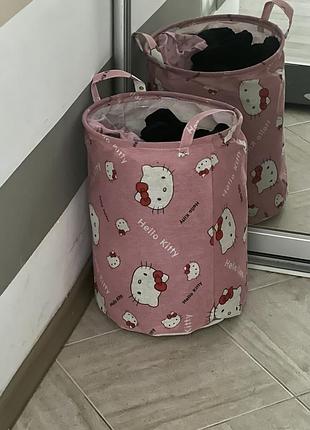 Кошик для білизни hello kitty складаний з ручками