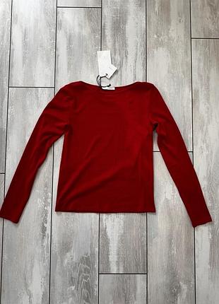 Новый лонгслив zara m красный 2
