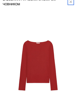 Новый лонгслив zara m красный