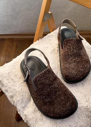 Сабо/клоги жіночі artell shoes коричневі замшеві