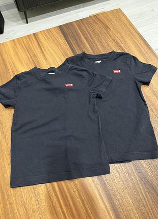 Футболки для хлопчиків levi's чорні, 6 років, зріст 116 см, набір з 2 шт.
