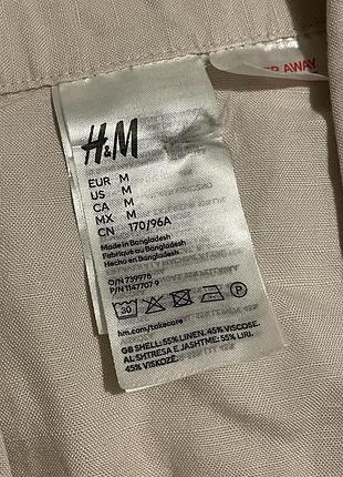 Пудрова лляна сорочка h&m 2