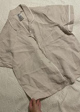 Пудрова лляна сорочка h&m