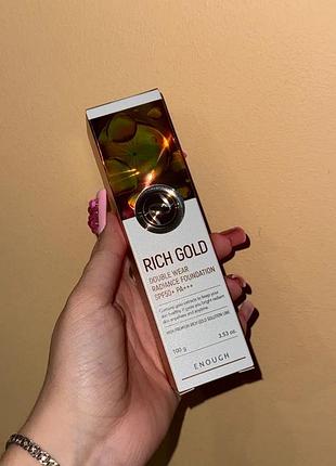 Тональний крем enough rich gold double wear spf50+ тон 21