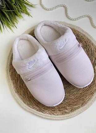 Хатні тапочки  nike біло рожеві 2