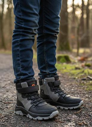 Ботинки зимние для мальчика clibee арт. нc616-1, grey-orange