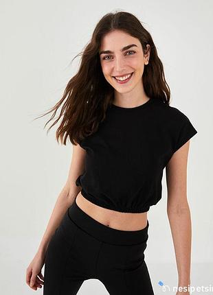 Укороченная футболка топ zara