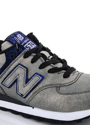 Кросівки жіночі new balance 574 сірі з синім