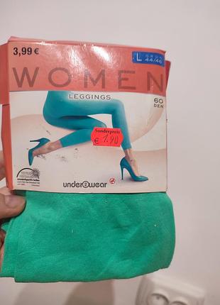 Нові яскраві зелені легінси лосини капронові 60 den rossmann (германія)