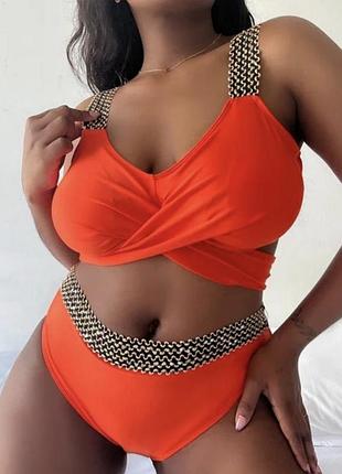 🥰 яскравий купальник висока посадка shein xl