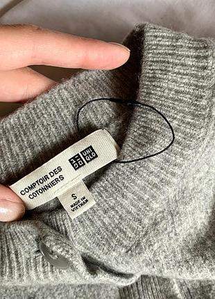 Жіночий кардиган uniqlo сірий вовняний на ґудзиках