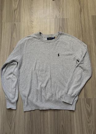 Светр чоловічий polo ralph lauren waffle-knit cotton crewneck сірий розмір s