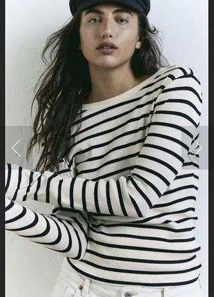 Лонгслив рубчик в полоску h&amp;m p s