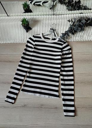 Лонгслив рубчик в полоску h&amp;m p s 3