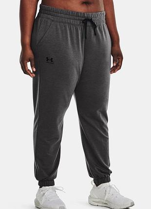 Нові великий розмір сірі спортивні штани (джогери) бренду under armour з еластичним поясом, чорним шнурком та манжетами знизу 1x usa 🇺🇸