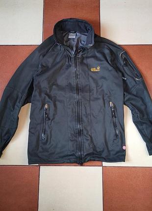 Куртка вітровка демісезонна софтшел jack wolfskin wind stopper softshell gore tex xl кофта спортивна мастерка олімпійка треккінгова пайта чорна