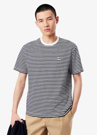 Чоловіча футболка lacoste premium striped t shirt оригінал new!