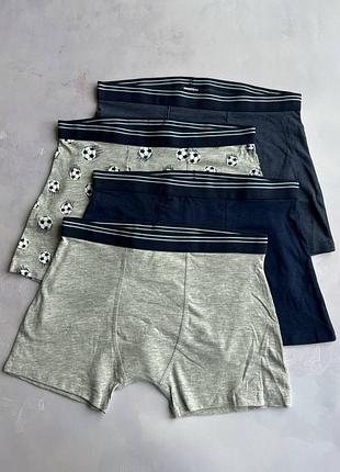 Трусики боксеры на мальчика однотонные/футбольные (набор 4 шт.) primark р.158 см (12-13 лет)
