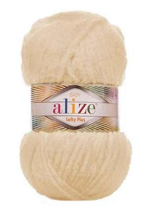 Пряжа softy plus 310 5шт/уп шампань 100% мікрополіестер 100г 120м тм alize