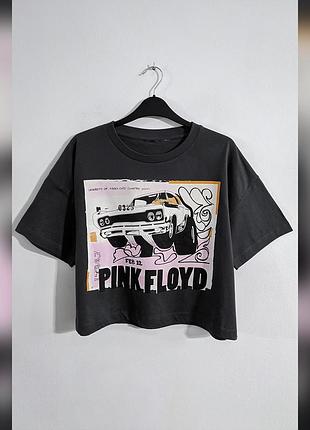 Футболка объемная укороченная zebra pink floyd