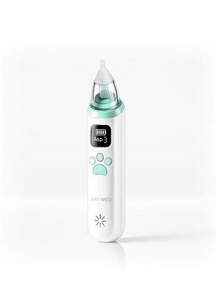 Аспіратор дитячий arhimed eco breath xs оригінал електричний 3 насадки якісний потужний всмоктувач для носиків навіть з народження від 0+ . 3 режими