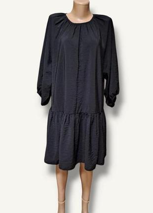 Чорна вільна сукня h&m 3