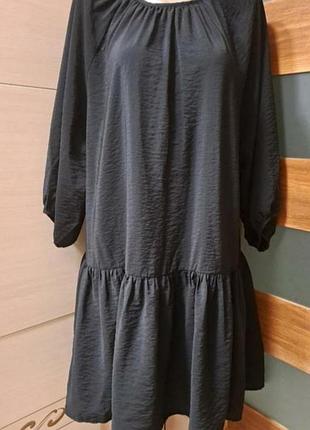 Чорна вільна сукня h&m 10