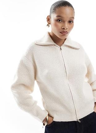 Новий кремовий кардиган new look petite на блискавці (з asos) — розмір m