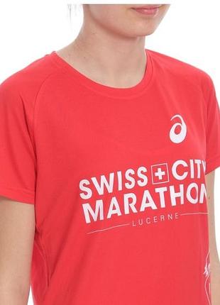 Футболка жіноча asics swiss city marathon lucerne червона