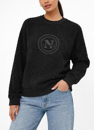 🎁1+1=3 черный плюшевый свитшот свитер nautica, размер 46 - 48