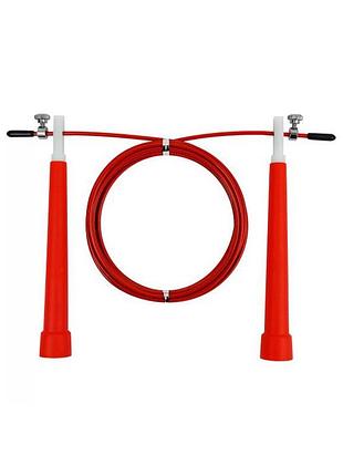 Скоростная скакалка speed cable rope ef-2039-r, со стальным тросом, красная
