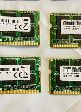 Комплект 4 шт 32 гб (8гбx4) avh ddr3l 1.35в 1600 мгц (avh641gu87g1600ge-ap) оперативная память 32 гб ддр3 1600 мгц для ноутбука