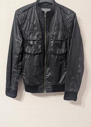Чоловіча куртка firetrap flathead чорна під шкіру, 100% бавовна, s