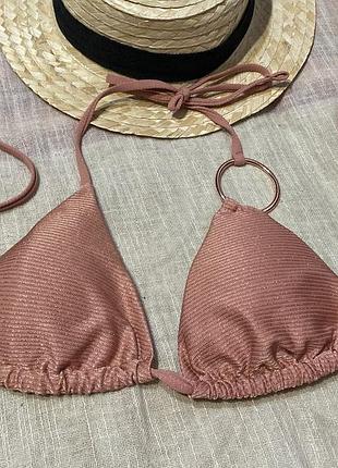 Calzedonia крутой коралловый блестящий верх от купальника на завязках качественного бренда