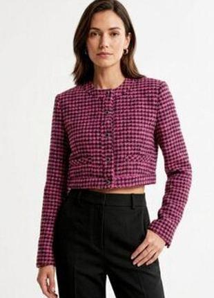 Zara  укороченный пиджак кроп жакет