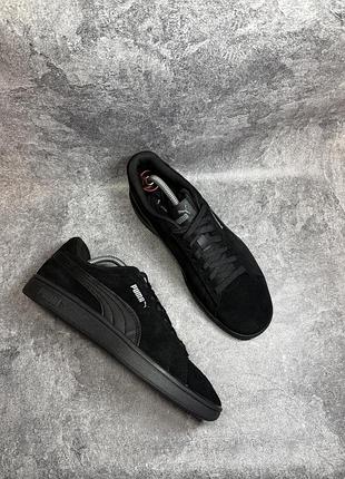 Чорні замшеві кросівки puma smash v2 (оригінал)