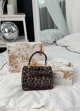 Сумка dg logo leopard patent mini bag 3