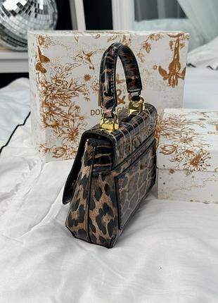 Сумка dg logo leopard patent mini bag 4